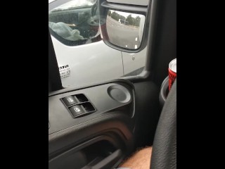 DICKFLASH IN THE TRUCK JERKING NEXT TO BIG TITTED GIRL