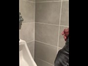 Preview 5 of Peeing In a High Arc Into the Urinal - Pissing all Over the Place like An Asshole and Loving It