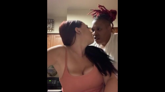 Nasty White Whore Fucking In Her Daddy’s Kitchen 
