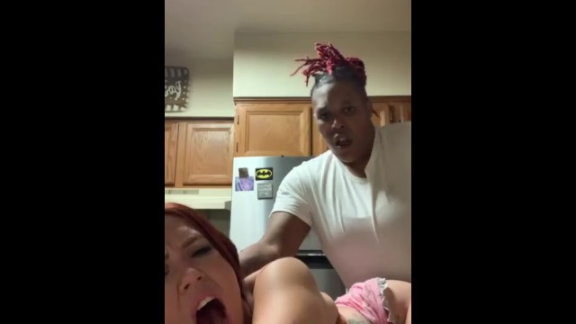 Nasty White Whore Fucking In Her Daddy’s Kitchen 