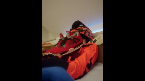 Wanking in Fox MX Gear and Jerk off (nike Jordan 4)