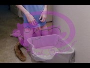 Preview 2 of Femboy Kitty Pees in Litter Box Teaser