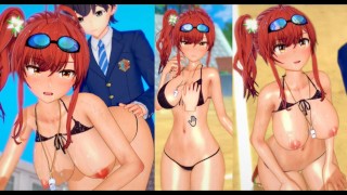 [Hentai Game Koikatsu! ] Faça sexo com Peitões Azur Lane Zara(Swimsuit)Vídeo 3DCG Anime Erótico.