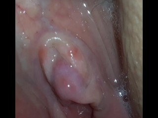Extreme Close up Hard Clit Creamy Pussy. 100 Likes = Wet ANAL Close Up.