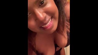Asian Girl With Big Teeth Amusing Herself In Her Brother's Bathroom