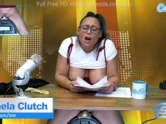 Hot Latina news anchor masturbation on air