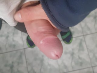 Solo masturbate man in public bathroom