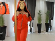 Preview 2 of La Casa de Papel cosplay naughty and sexy thief giving to you, the hottest jerk off instructions JOI