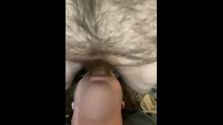 Horny wife deep throating and gagging  