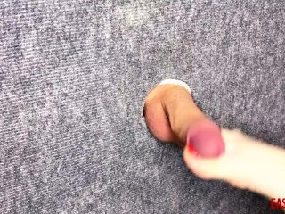 I Took a Close-up Shot of Glory Hole - Spanking My Feet on the Cock_and Balls of a Slave_EasyCBTGirl