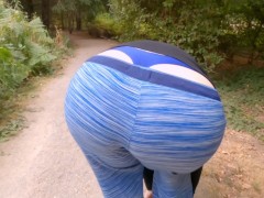 Big Ass Wedgie And Thong Flashing Milf on A Public Trail