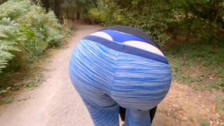 Big Ass Wedgie And Thong Flashing Milf on A Public Trail