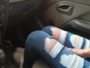 Preview 2 of My stepdaughter GETS CAUGHT IN THE CAR before I get home