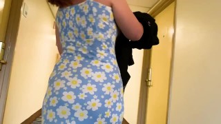 While Her Husband Is Away The Sundress Redhead Gets A Mouthful Of Dick