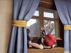 Elf Thieve Stuck on a Window  Warcraft Hentai Parody