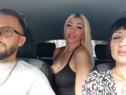 Preview 5 of Jennyfer Stone in the car with Ladymuffin and Tommy A Canaglia