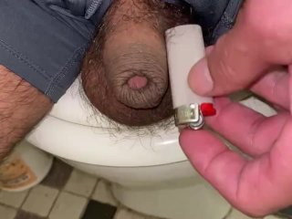 tiny cock, spy bathroom, big dick, little white dick