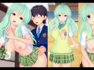 koikatsu, 3d hentai, handjob, 巨乳