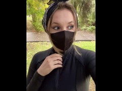 Video stranger caught me flashing tits in the public park