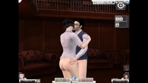 Professor fucks his transsexual student in the library | Porno game