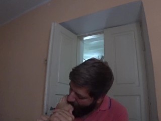 I'm licking my neighbor soles while_she is drinking morning coffee