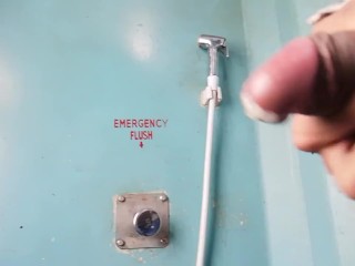 Jerking inside a Train's Washroom