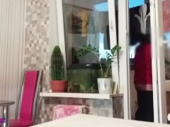 husband went to shower, wife without panties seduced friend