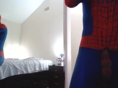 Spiderman Spandex Costume Cosplay Lycra bedroom solo.