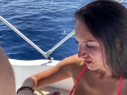 Preview 6 of Juicy and risky blowjob in a boat.We've been spotted!