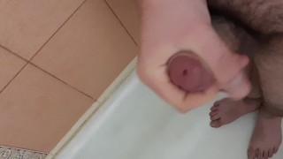 Standing masturbation in bath, huge cumshot - ThisIsMyJustice