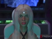 Preview 4 of Sci-fi sex in a space station. 3d dickgirl plays with a hot blonde