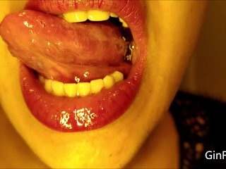 tongue fetish, saliva, pierced tongue, uvula