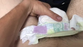 I Put A Used Diaper To Good Use Because It Felt So Good That I Couldn't Stop Rubbing