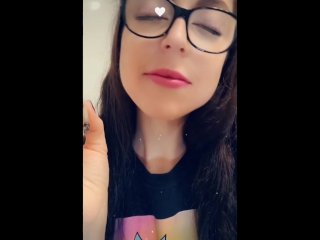 small tits, she smokes, vertical video, tshirt