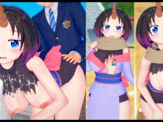 [Хентай-игра Коикацу! ] Займитесь сексом с Большие сиськи Kobayashisan Elma.3DCG Эротическое аниме-в