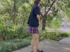 伪娘 // 树荫下的女装自慰 - Screenshot 11 of 16 - Masturbate
