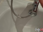 Preview 2 of AWESOME orgasm in the bathtub - Emily Adaire TS jerks off