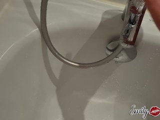 AWESOME orgasm in the bathtub - Emily Adaire TS jerks off