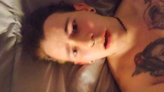 Cute Enby Drops Their Phone On Their Face Before They CUM! (Silly, Homemade, hi pornhub :p)