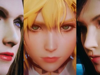 Final Fantasy 7 Futa - Girl Cloud x Tifa x Scarlet - 3D Drama Versie
