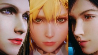 Final Fantasy 7 Futa Girl Nuvem X Tifa X Scarlet 3D Versão Drama