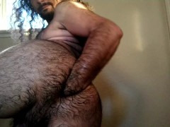 Vigorous Fisting in Morning Sunlight: hairy man can't get enough fist in his ass, cums hands free