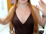 Preview 2 of playing with my beautiful tits to call you to play with me on my onlyfans barbara ginger fox