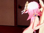 Preview 1 of Genshin Imapact - Yae Miko licking balls and blowjob with Zhongli [Uncensored 3D Hentai]
