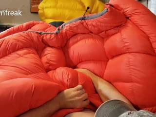 North Face Inferno Down Humping with Cumshot on Soft Puffy Nylon. Downfreak Fetish Video