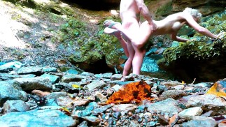 WATERFALL OUTDOOR - 浪漫的性感挂钩 - 开关 - HARD DP PASSIONATE POUNDING！站立式升降机 FUCK