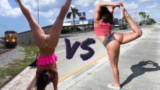 Bang Bros Network BANGBROS Bitwa Wielkich Kóz Abella Niebezpieczeństwo VS Kelsi Monroe