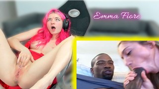 Шлюха в TikTok реагирует на межрасовое порно - Emma Fiore