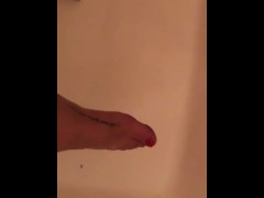 Dirty feet in the shower ready for washing