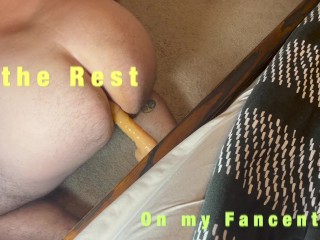 Dad Bod Slides Dildo in and out of his Ass while Mowning